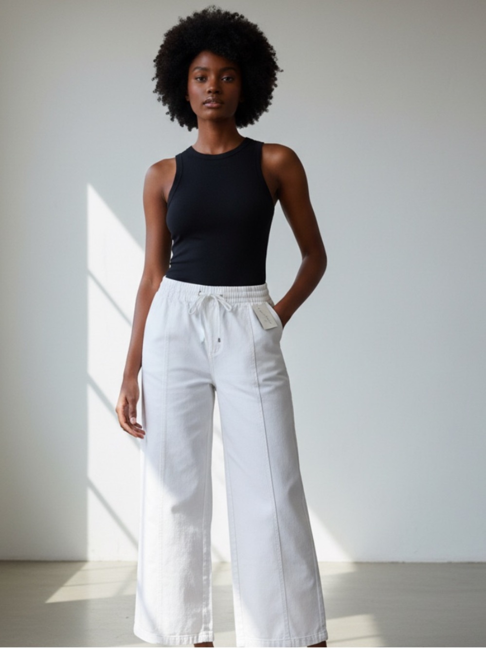 Universal Thread White Wide-Leg Drawstring Pants